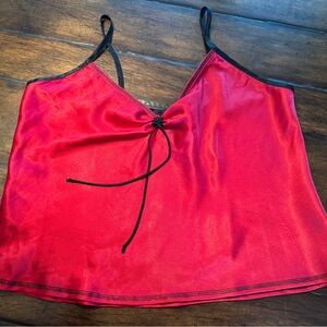 Red Satin Camisole Top- Size L